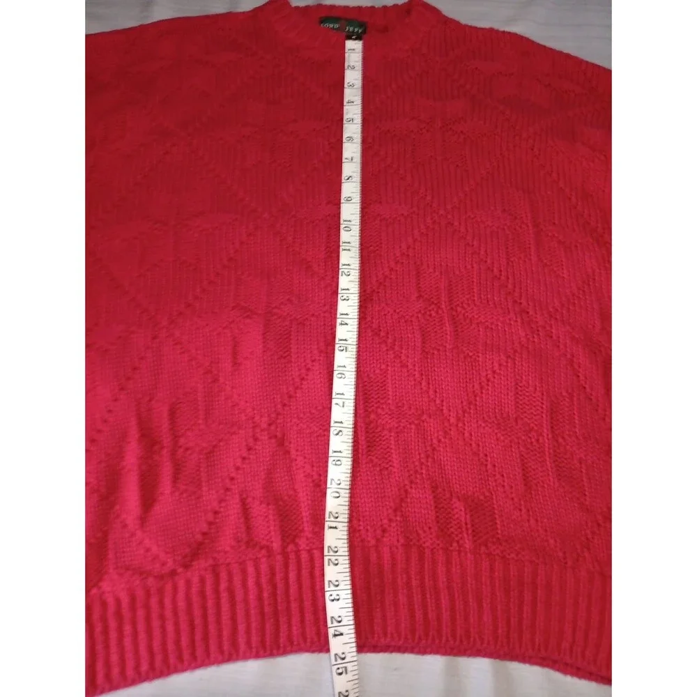 Lord Jeff Sweater 100% Fine Cotton Pullover Made In USA Red Men’s XL Vintage
